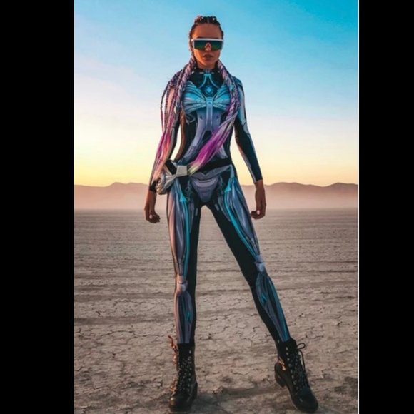 BadInka Pants - Halloween BadInka Robot Bodysuit, M fits like S